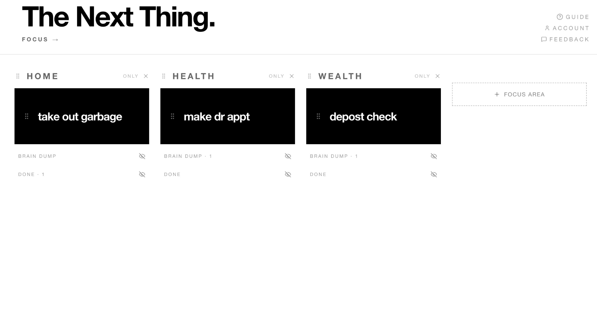 The Next Thing — board view